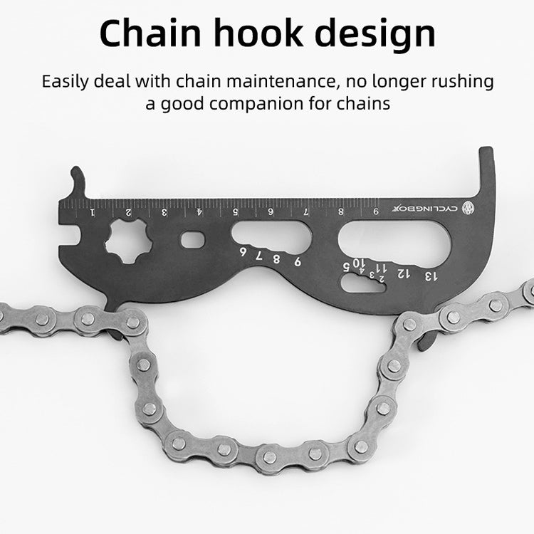 CYCLINGBOX Mountain Bicycle Chain Wear Measuring Ruler Measuring Chain Ruler Inspection Tool(Black)