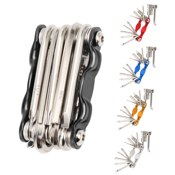 BG-9835D Bicycle Multi-Function Maintenance Curved 11 In 1 Tool Mountain Highway Bike With Interception Machine Combination Tool(silver)