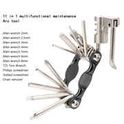 BG-9835D Bicycle Multi-Function Maintenance Curved 11 In 1 Tool Mountain Highway Bike With Interception Machine Combination Tool(black)