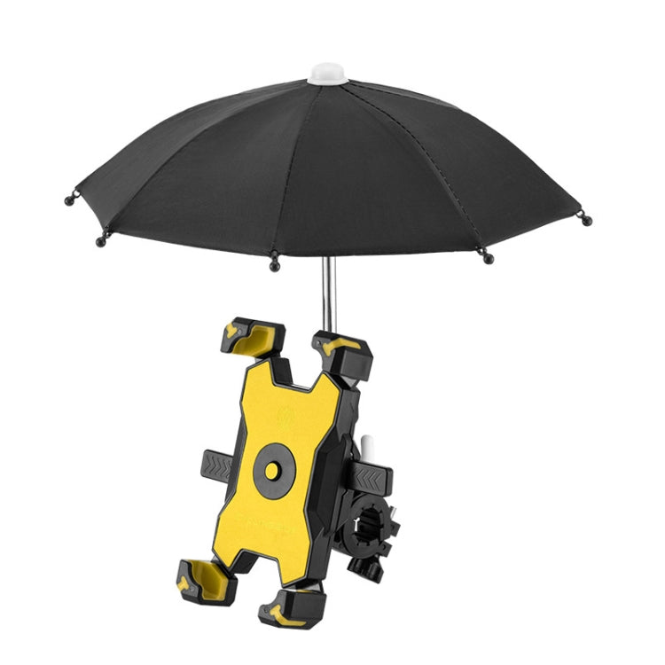CYCLINGBOX Bicycle Mobile Phone Bracket With Parasol Rider Mobile Phone Frame, Style: Handlebar Installation (Yellow) - free shipping - PMC Jewellery - Order now!