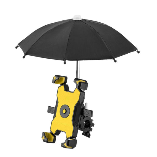 CYCLINGBOX Bicycle Mobile Phone Bracket With Parasol Rider Mobile Phone Frame, Style: Handlebar Installation (Yellow) - free shipping - PMC Jewellery - Order now!
