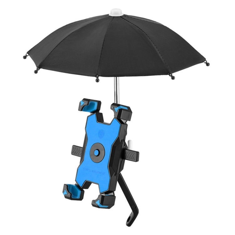 CYCLINGBOX Bicycle Mobile Phone Bracket With Parasol Rider Mobile Phone Frame, Style: Rearview Mirror Installation (Blue) - free shipping - PMC Jewellery - Order now!