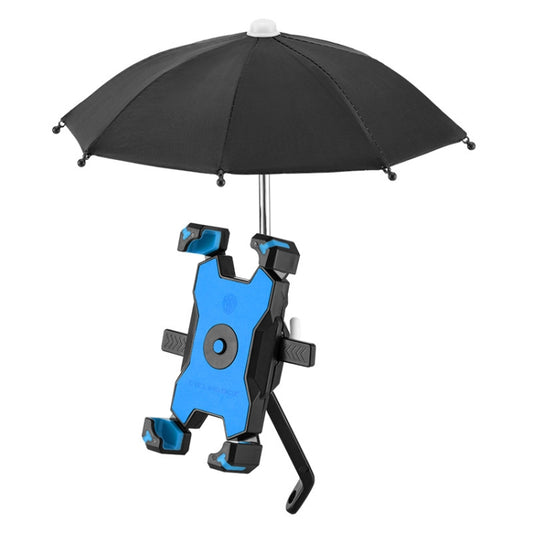 CYCLINGBOX Bicycle Mobile Phone Bracket With Parasol Rider Mobile Phone Frame, Style: Rearview Mirror Installation (Blue) - free shipping - PMC Jewellery - Order now!