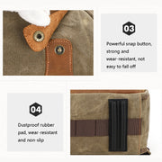 D1383 Outdoor SLR Digital Camera Backpack Water-resistant Batik Canvas Camera Bag(Khaki)