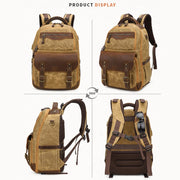 K813 Retro SLR Camera Bag Canvas Shoulder Computer Camera Bag(Khaki)