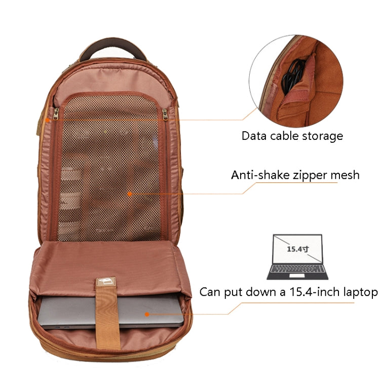 K813 Retro SLR Camera Bag Canvas Shoulder Computer Camera Bag(Blue) - Backpack by PMC TechLife | Online Shopping South Africa | PMC TechLife | Buy Now Pay Later Mobicred