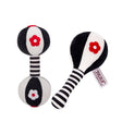 TOLOLO 1 Pair Baby Vision Training Early Educational Toy Newborn Chasing Black And White Sand Hammer Dumbbell Baby Rattle(  T168263-2) - Baby Toys by PMC TechLife | Online Shopping South Africa | PMC TechLife | Buy Now Pay Later Mobicred