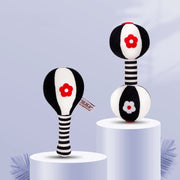 TOLOLO 1 Pair Baby Vision Training Early Educational Toy Newborn Chasing Black And White Sand Hammer Dumbbell Baby Rattle(  T168263-2)