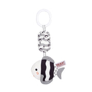 TOLOLO T168231-4 Newborn Bed Bell Early Education Toy Visually Inspires Black And White Wind Chimes Baby Bed Hanging(4B Striped Fish)