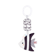 TOLOLO T168231-4 Newborn Bed Bell Early Education Toy Visually Inspires Black And White Wind Chimes Baby Bed Hanging(4C Tropical fish)