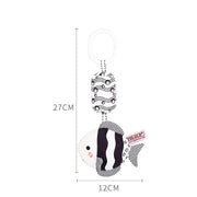 TOLOLO T168231-4 Newborn Bed Bell Early Education Toy Visually Inspires Black And White Wind Chimes Baby Bed Hanging(4C Tropical fish)