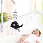 TOLOLO T168231-4 Newborn Bed Bell Early Education Toy Visually Inspires Black And White Wind Chimes Baby Bed Hanging(4C Tropical fish)