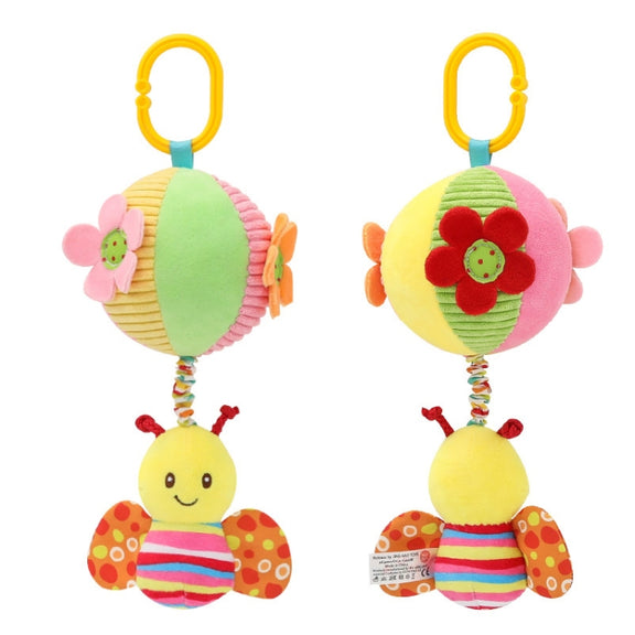 Stroller Drawstring Cloth Ball Toy Baby Soothing Hand Grab Ball Plush Bed Bell Lathe Pendant(Be)