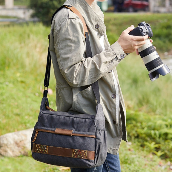 3037 SLR Camera Bag Shoulder Water-resistant Messenger Camera Bag(Green)