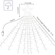 10LM 350 LED Star Waterfall Light Christmas Tree String Lights Outdoor Meteor Light, Plug Spec: US Plug(Warm White Light)