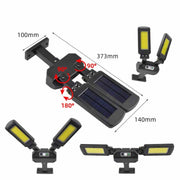 TG-TY097 2-Heads Solar Light Outdoor Human Body Induction Wall Lamp Garden Street LED Light(200 COB)