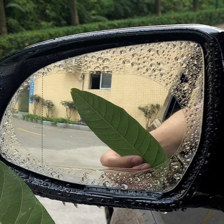 2pcs /Set Rainproof Anti-Fog And Anti-Reflective Film For Car Rearview Mirror Ellipse 100X145mm(Transparent)