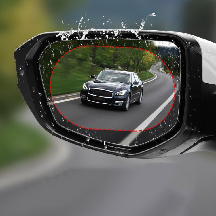 2pcs /Set Rainproof Anti-Fog And Anti-Reflective Film For Car Rearview Mirror Ellipse 100x150mm(Transparent) - Auto Film by PMC TechLife | Online Shopping South Africa | PMC TechLife | Buy Now Pay Later Mobicred