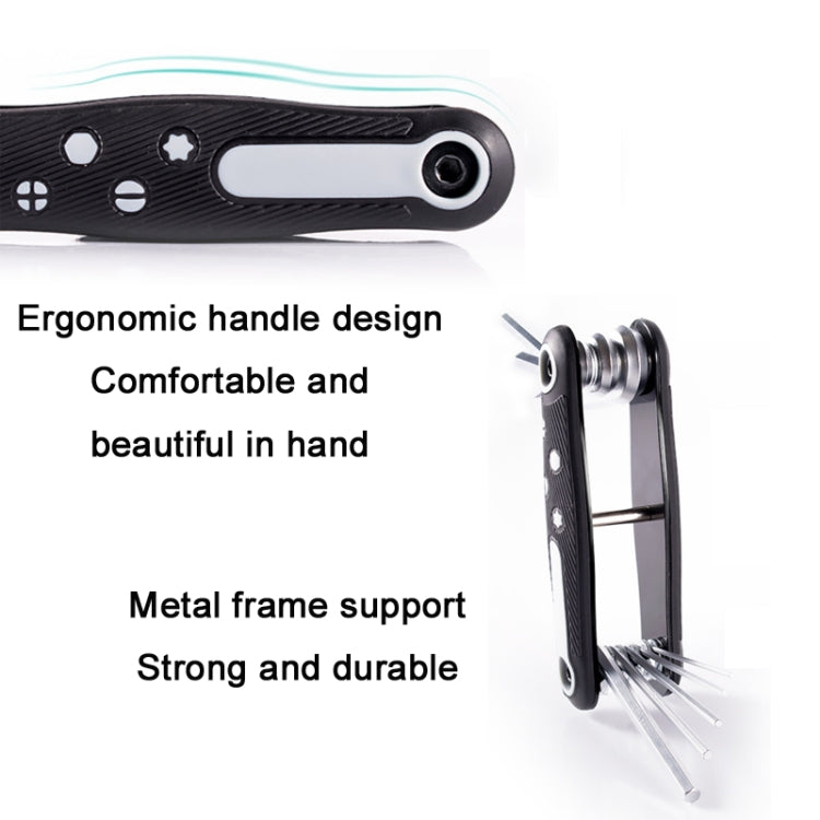 8 In 1 Bicycle Repair Portable Folding Allen Wrench(Phillips Slotted)