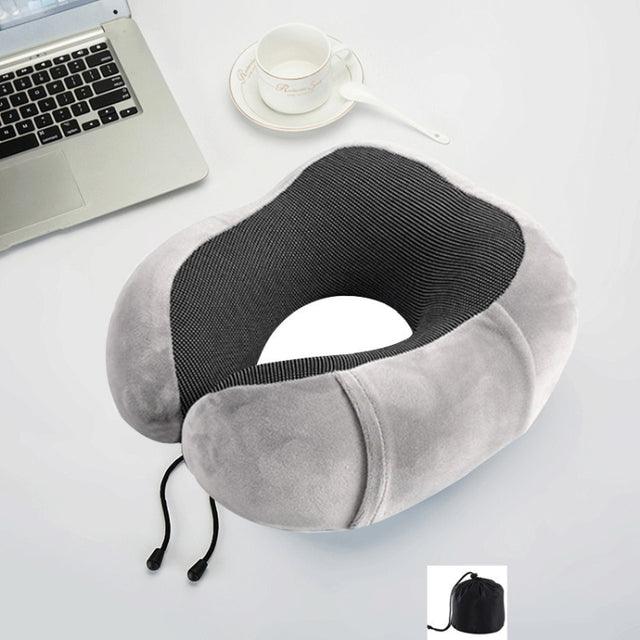 Magnetic Memory Foam U-shaped Pillow Suitable for Travel Solid Pillows(Gray)
