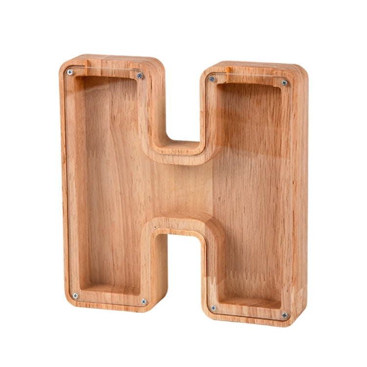 Wooden English Alphabet Piggy Bank Transparent Acrylic Piggy Bank(H) - free shipping - PMC TechLife - Order now!
