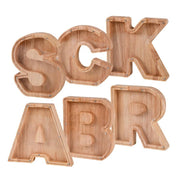 Wooden English Alphabet Piggy Bank Transparent Acrylic Piggy Bank(T)