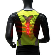 Sports Reflective Vest Night Running Outdoor Reflective Clothing Traffic Safety Reflective Vest,Style: With Led(Fluorescent Yellow)