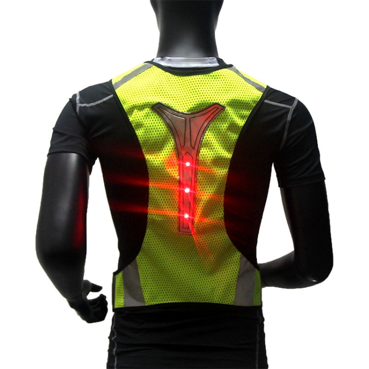 Sports Reflective Vest Night Running Outdoor Reflective Clothing Traffic Safety Reflective Vest,Style: With Led(Fluorescent Yellow)