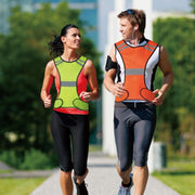 Sports Reflective Vest Night Running Outdoor Reflective Clothing Traffic Safety Reflective Vest,Style: With Led(Fluorescent Yellow)