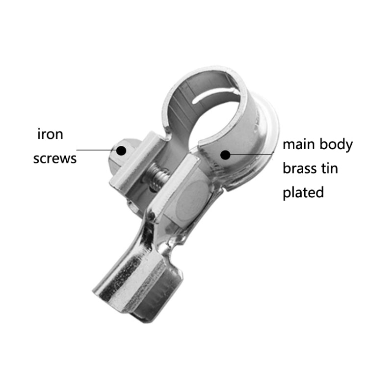 1 Pair T007 Brass Plating Tin Car Battery Pile Head Battery Terminal Connector Cable Junction Head - Booster Cable & Clip by PMC TechLife | Online Shopping South Africa | PMC TechLife | Buy Now Pay Later Mobicred