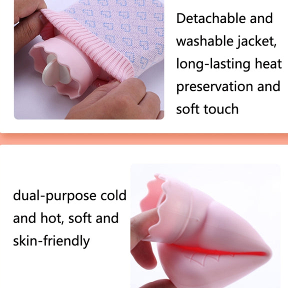 Winter Silicone Hand Warmer Cartoon Cute Water Injection Warm Water Bag, Colour: Light Blue Beaver