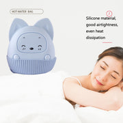 Winter Silicone Hand Warmer Cartoon Cute Water Injection Warm Water Bag, Colour: Light Blue Beaver