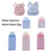 Winter Silicone Hand Warmer Cartoon Cute Water Injection Warm Water Bag, Colour: Light Blue Square