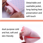 Winter Silicone Hand Warmer Cartoon Cute Water Injection Warm Water Bag, Colour: Light Blue Square