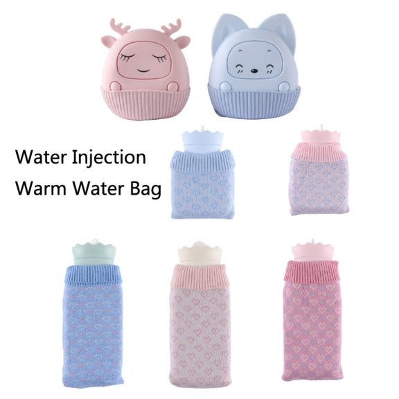Winter Silicone Hand Warmer Cartoon Cute Water Injection Warm Water Bag, Colour: Pink Square