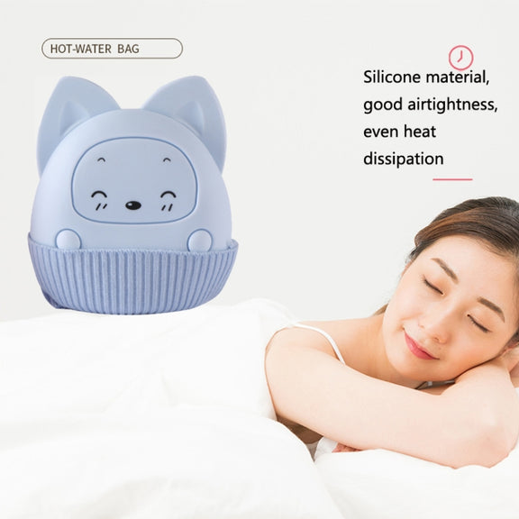Winter Silicone Hand Warmer Cartoon Cute Water Injection Warm Water Bag, Colour: Pink Square