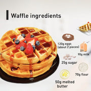 1000W Waffle Maker Breakfast Bread Maker Sandwich Maker Temperature Adjustable Electric Baking Pan(UK Plug)