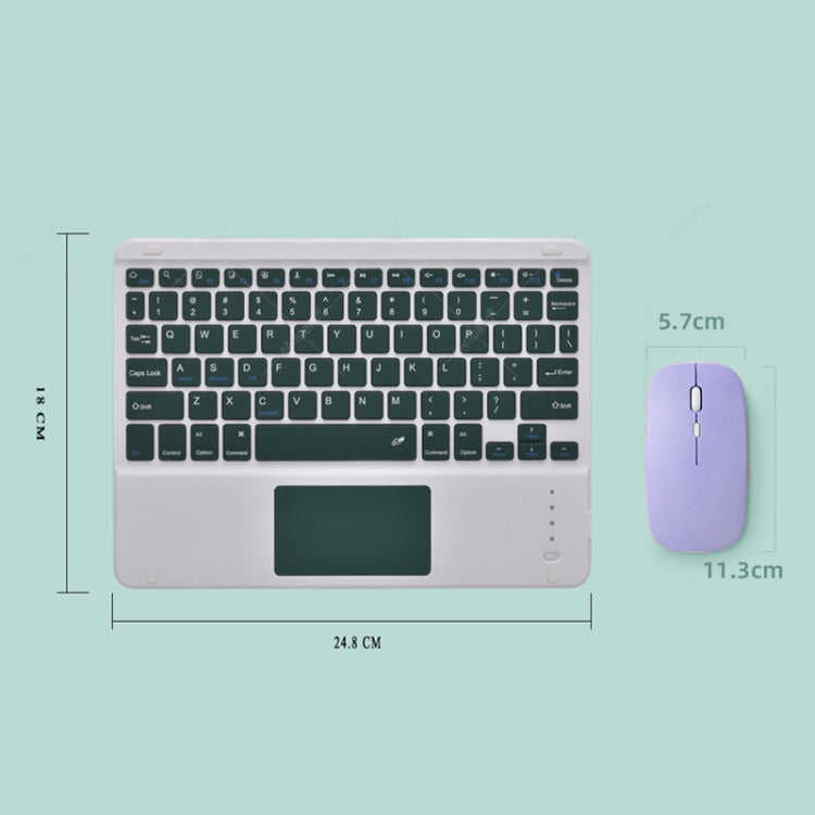 871 9.7 Inch Portable Tablet Bluetooth Keyboard With Touchpad + Mouse Set for iPad(Green + Mouse) - Universal by PMC TechLife | Online Shopping South Africa | PMC TechLife