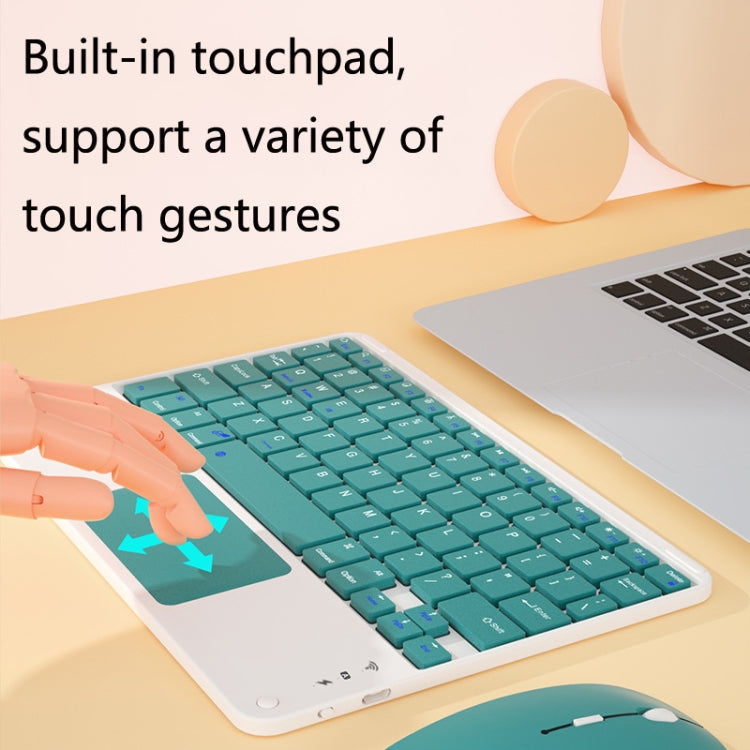 871 9.7 Inch Portable Tablet Bluetooth Keyboard With Touchpad + Mouse Set for iPad(Green + Mouse) - Universal by PMC TechLife | Online Shopping South Africa | PMC TechLife