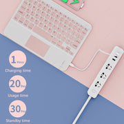 871 9.7 Inch Portable Tablet Bluetooth Keyboard With Touchpad + Mouse Set for iPad(Mint Green + Mouse)