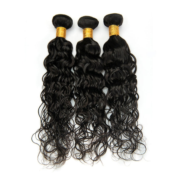 Ladies Water Wave Synthetic Fiber Hair Bun Wig(16 Inch)