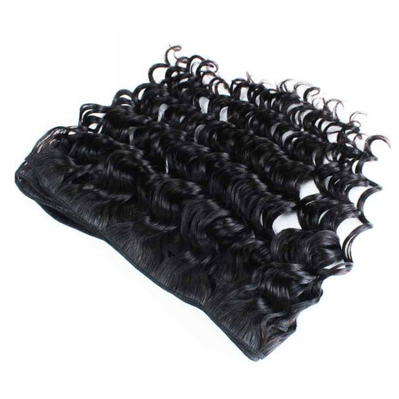 Ladies Water Wave Synthetic Fiber Hair Bun Wig(16 Inch)