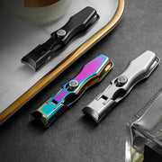 Stainless Steel Large Anti-Fly Splattering Nail Knife Large Opening Nail Cutting(Black)
