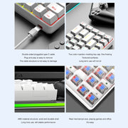 T8 68 Keys Mechanical Gaming Keyboard RGB Backlit Wired Keyboard, Cable Length:1.6m(Black Green Shaft)