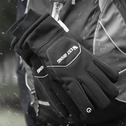 WEST BIKING YP0211221 Winter Warm Fleece Riding Gloves Non-Slip Waterproof Touch Screen Gloves, Size: L(Black) - free shipping - PMC Jewellery - Order now!