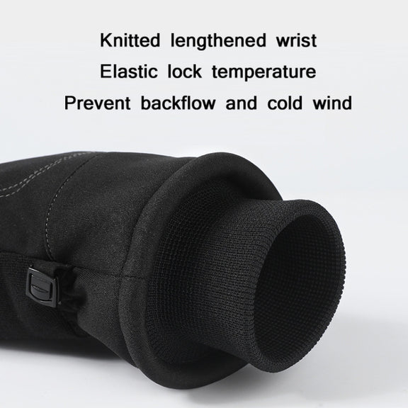 WEST BIKING YP0211221 Winter Warm Fleece Riding Gloves Non-Slip Water-resistant Touch Screen Gloves, Size: L(Black)