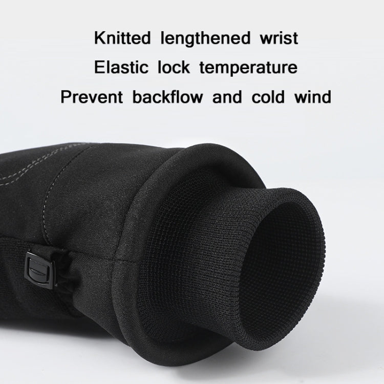 WEST BIKING YP0211221 Winter Warm Fleece Riding Gloves Non-Slip Water-resistant Touch Screen Gloves, Size: L(Black)