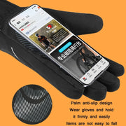 WEST BIKING YP0211221 Winter Warm Fleece Riding Gloves Non-Slip Water-resistant Touch Screen Gloves, Size: L(Black)