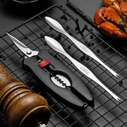 Crab Tool 304 Stainless Steel Crab Fork Crab Scissors Crab Needle,Style: 4 Fork 1 Knife