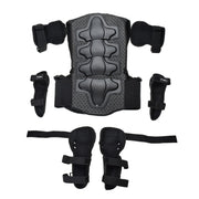 GHOST RACING Motorcycle Protective Gear Children Safety Riding Sport Vest + Knee Pads + Elbow Pads Protective Suit(Red)
